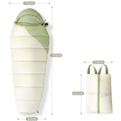 1.8KG Down Cotton Camping Sleeping Bag with Hood Lightweight Single Sleeping Bag